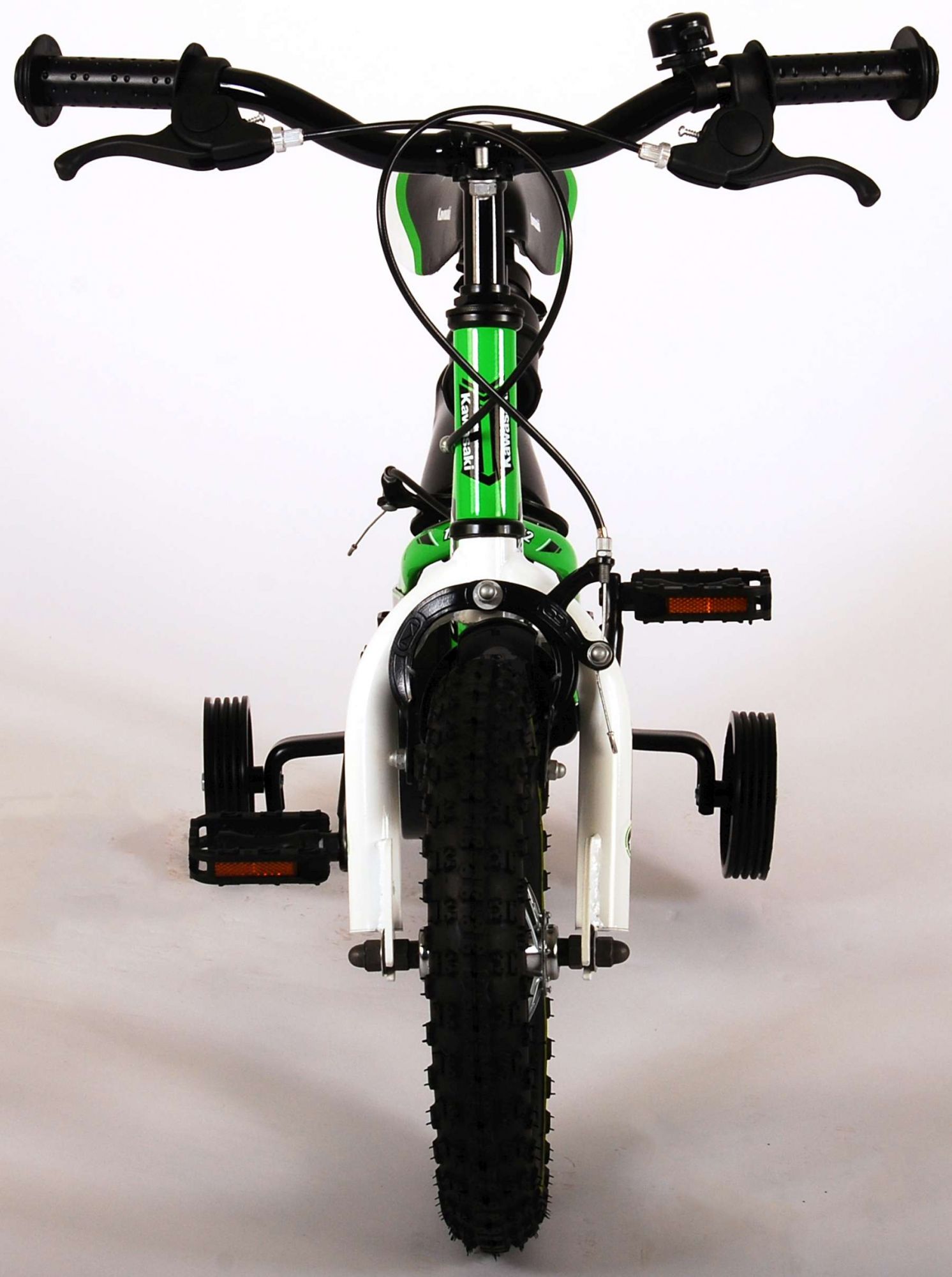 Kawasaki Kinderfiets - Jongens - 12 inch - Groen/Wit - 2 handremmen -