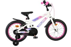 Volare Lily Kinderfiets - Meisjes - 16 inch - Wit Roze Paars - Twee Handremmen