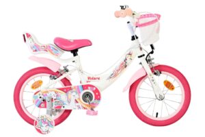 Volare Unicorn Kinderfiets - Meisjes - 14 inch - Wit - Twee Handremmen